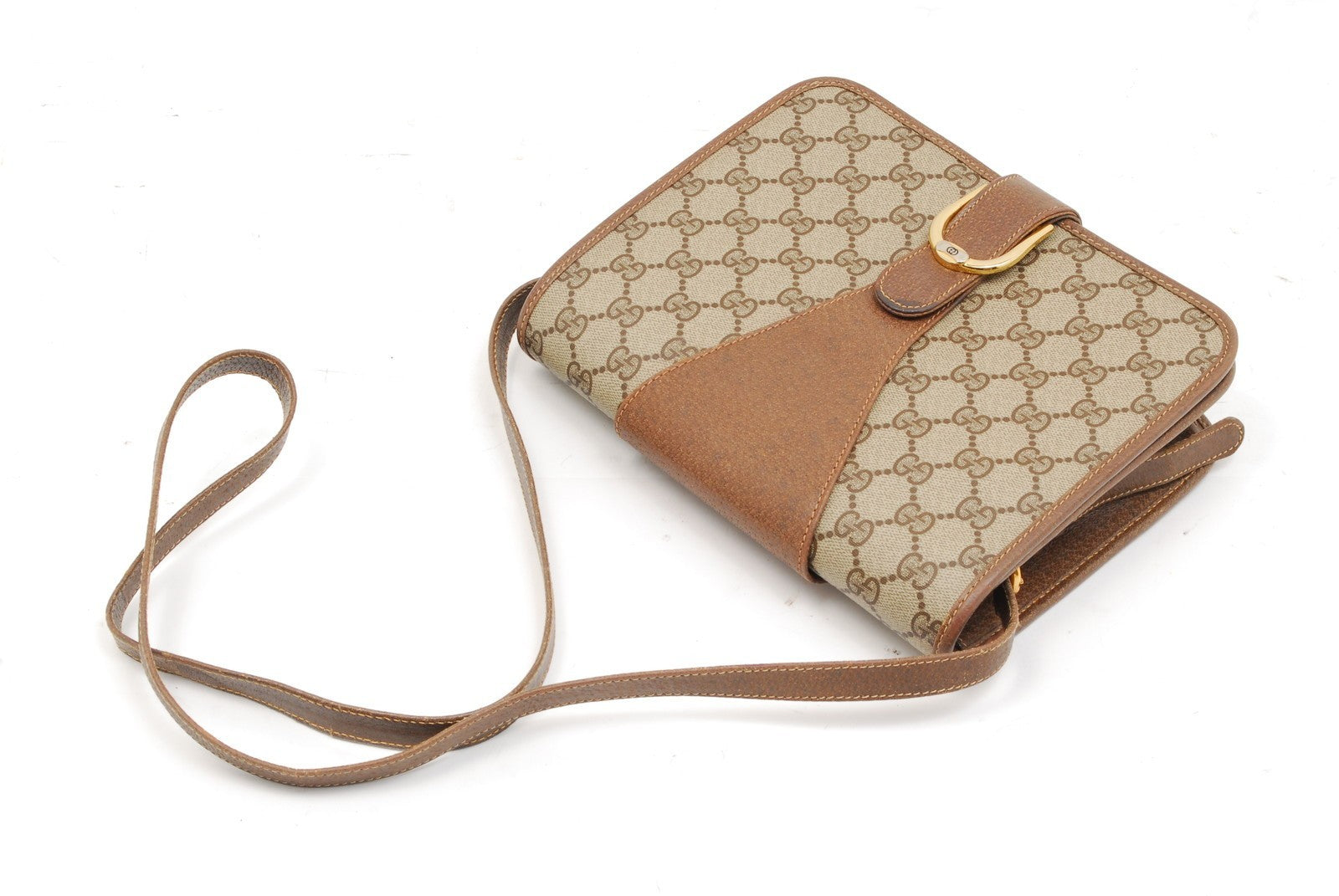Gucci GG Supreme Crossbody Shoulder Bag - Brown, PVC Leather