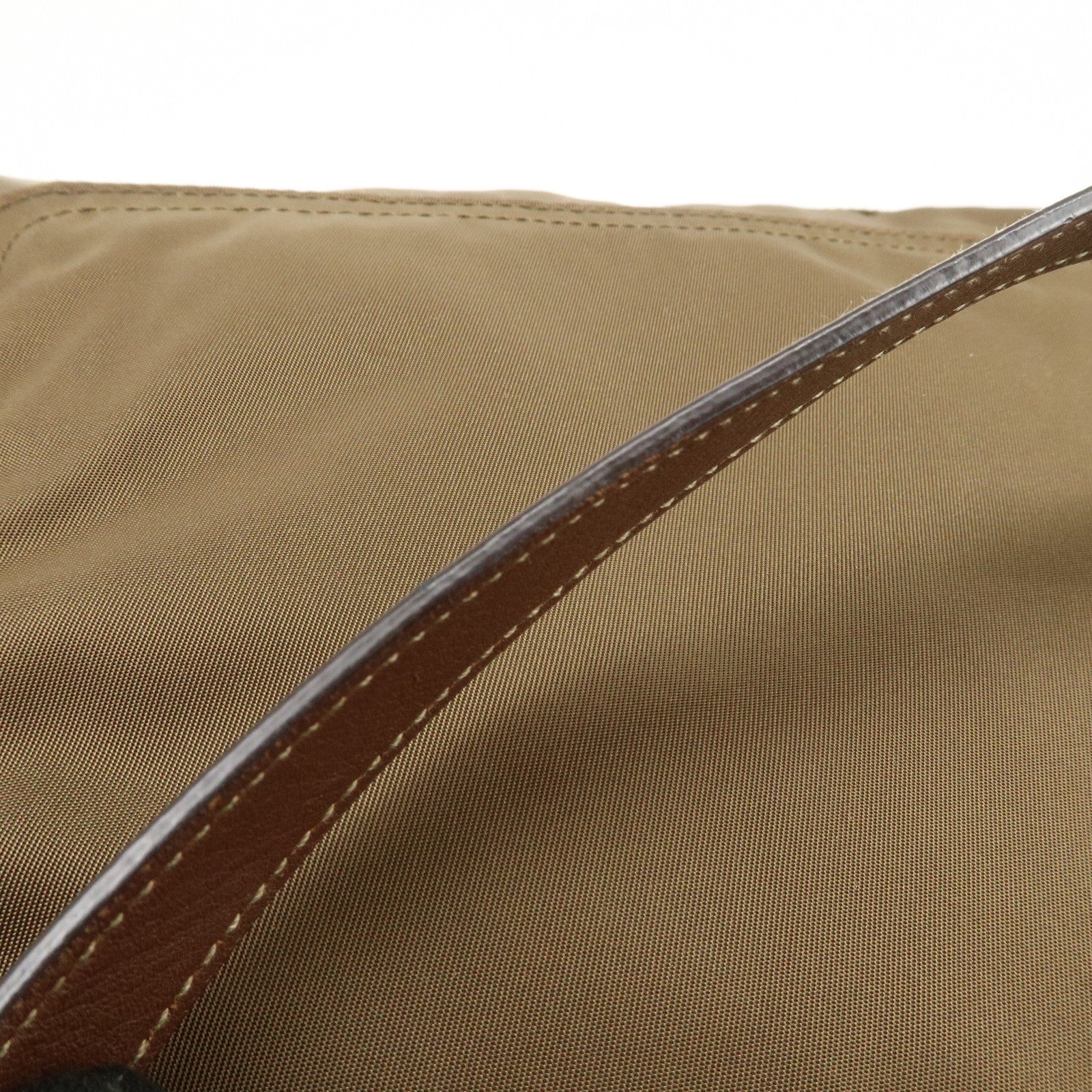 Prada Triangle Logo Tote Bag - Brown, Nylon and Saffiano Leather