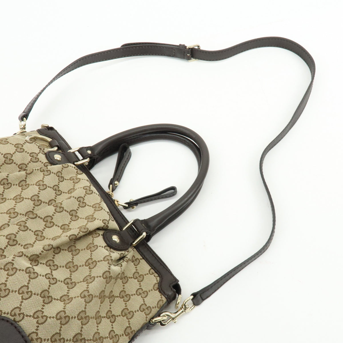 Gucci 2Way Bag - Beige Brown, GG Canvas Leather
