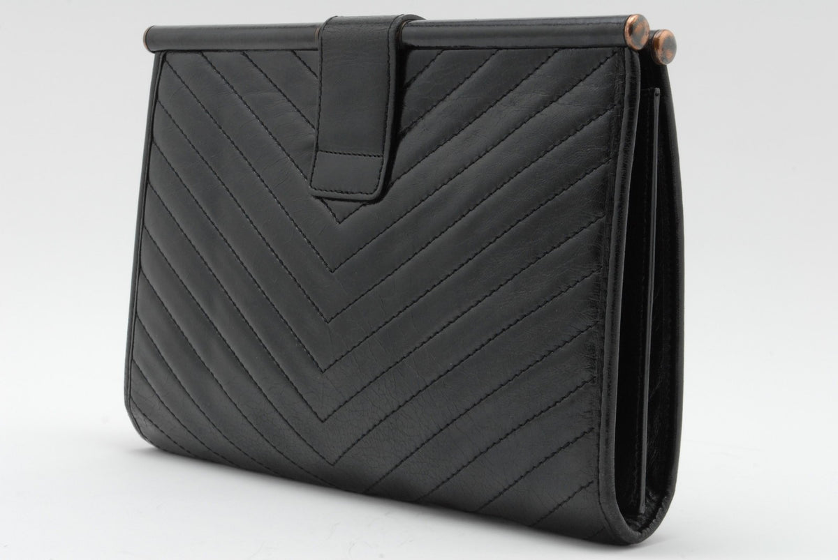 Saint Laurent Yves Saint Laurent Clutch Bag - Black, Leather