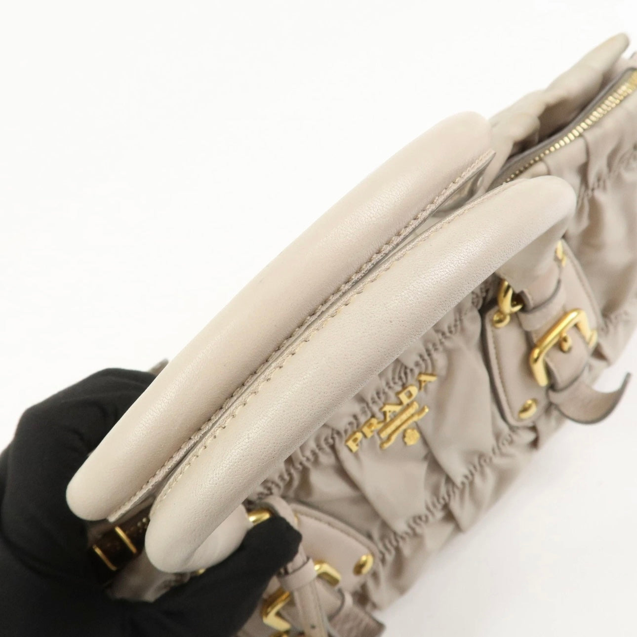 Prada Nylon Leather 2Way Bag- Gray