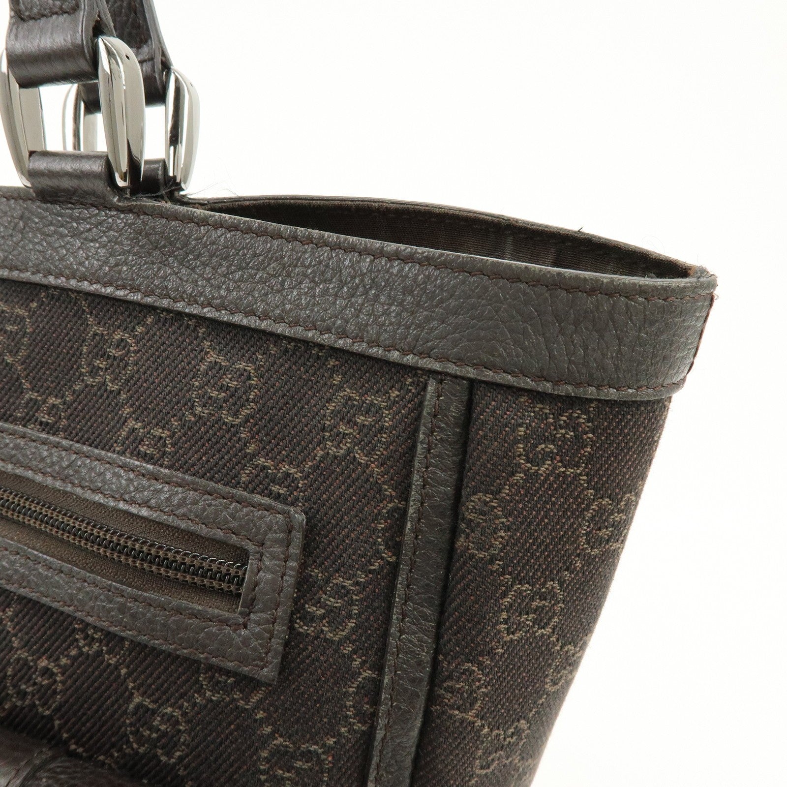 Gucci Abbey Tote Bag - Brown, GG Canvas, Leather