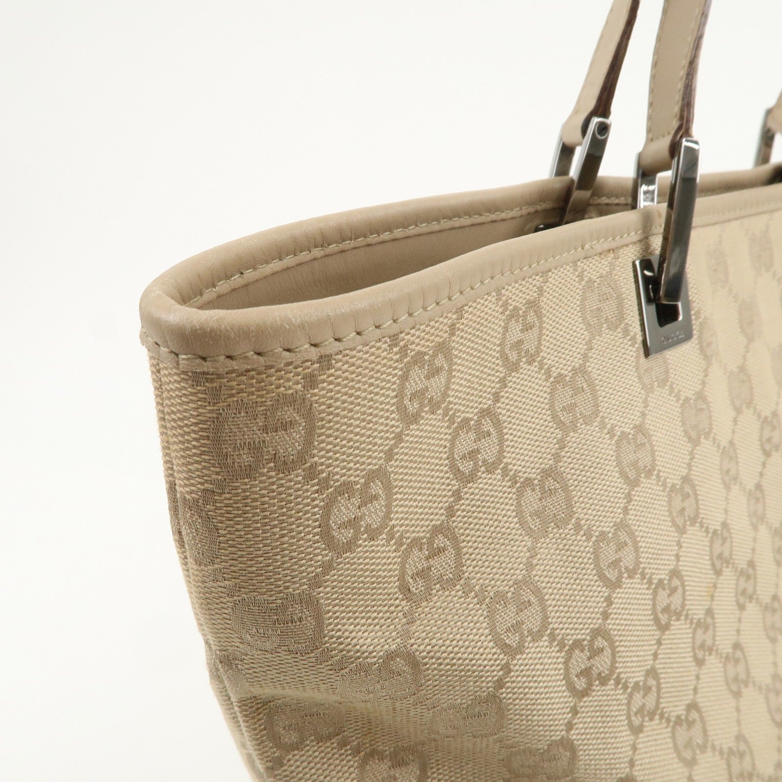 Gucci Tote Bag - Beige, GG Canvas, Leather