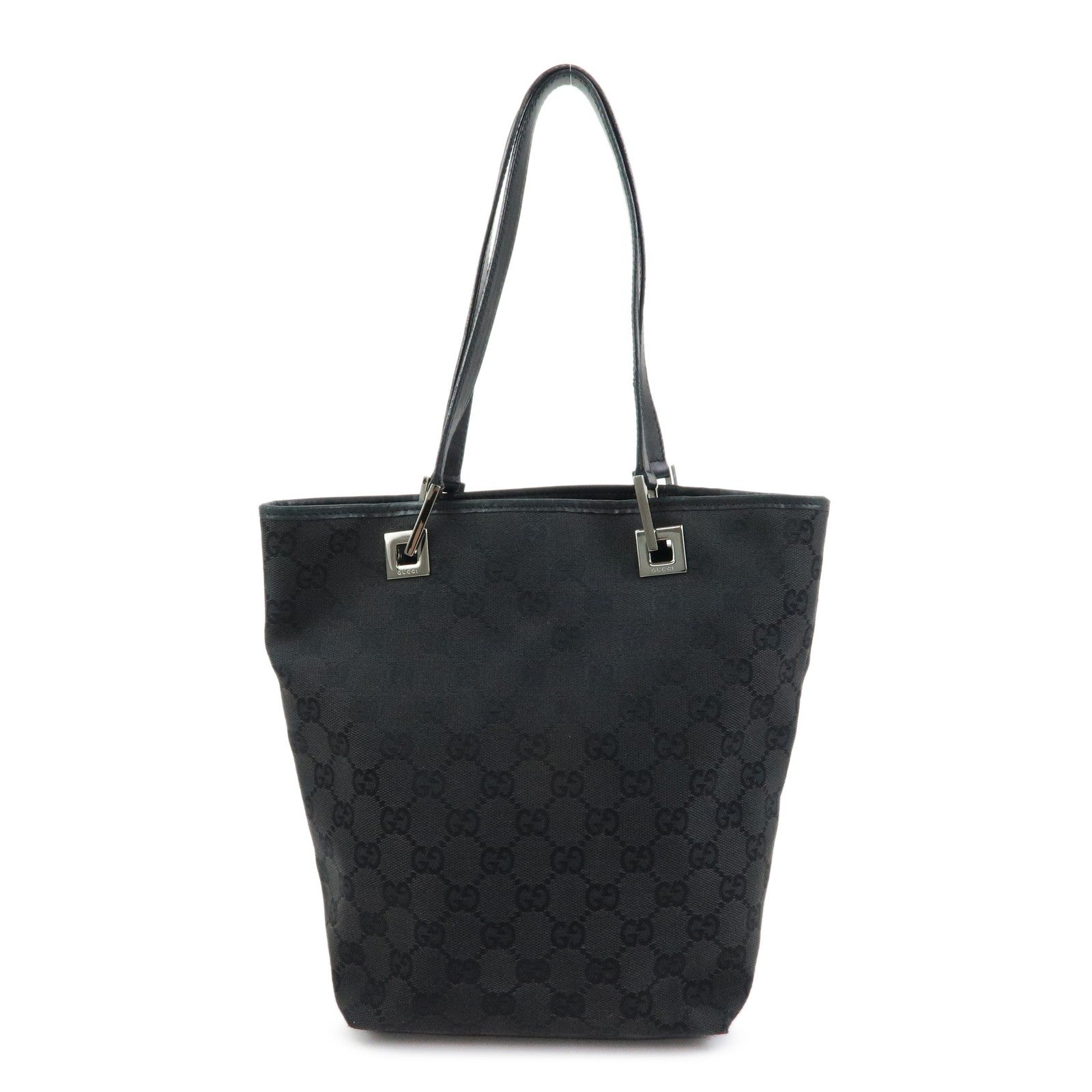 Gucci Tote Bag - Black, GG Canvas, Leather