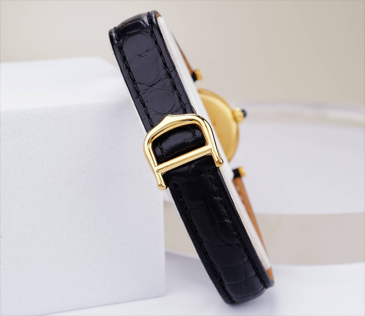 Cartier Vendome Watch - Black, Leather