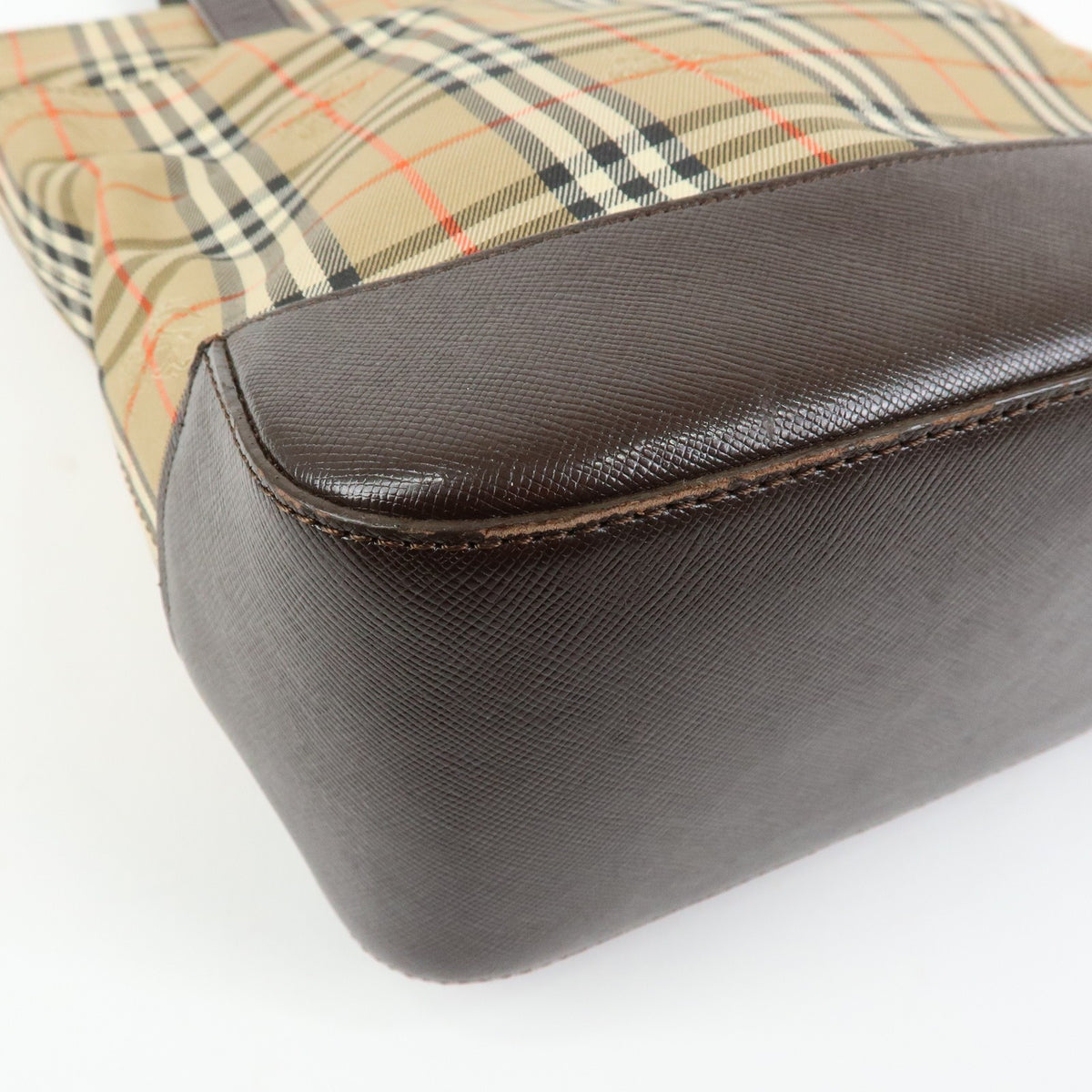 Burberry Nova Plaid Tote Bag - Beige, Canvas and Leather