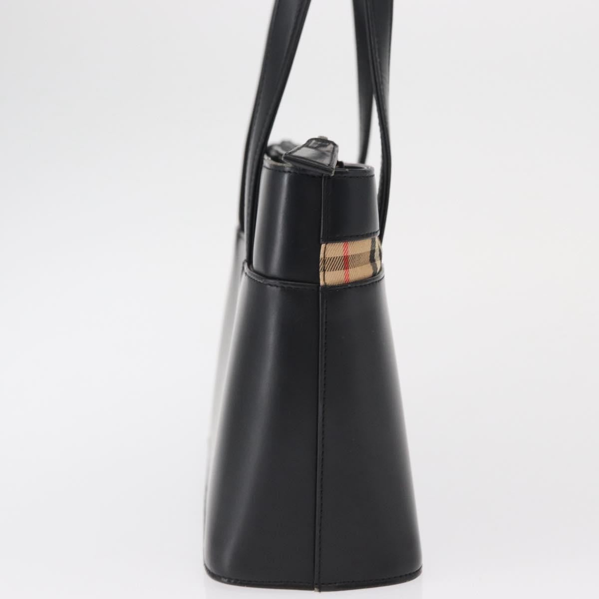 Burberry Nova Check Hand Bag - Black/Silver, Leather