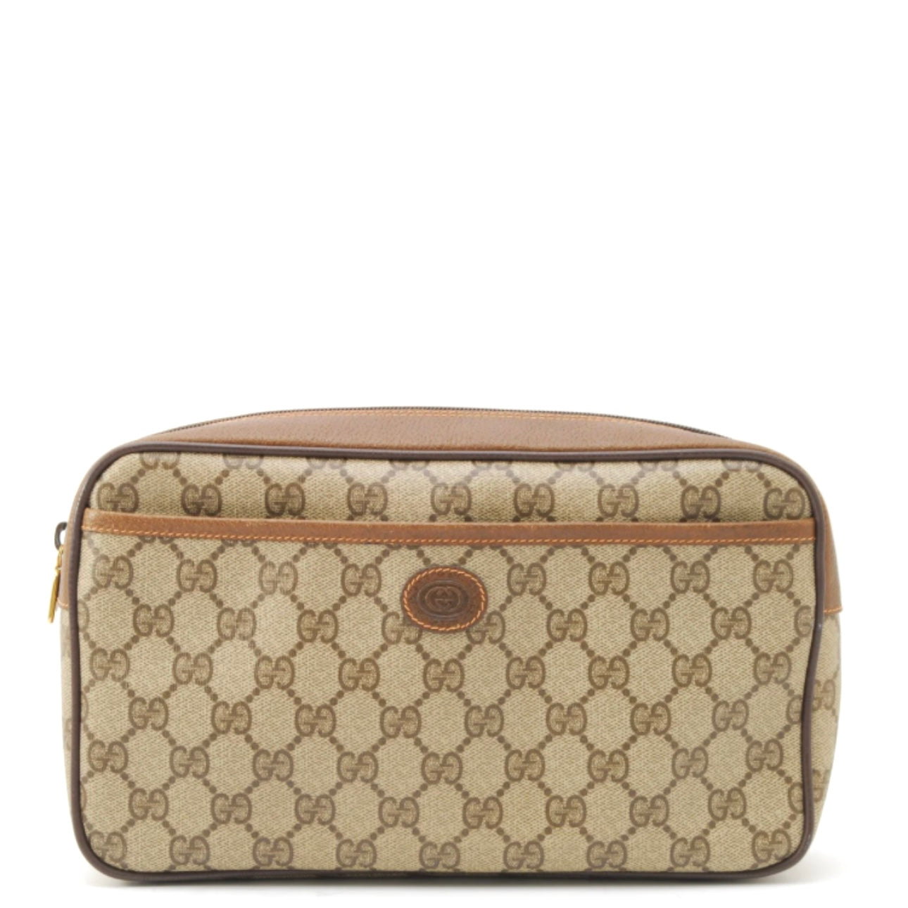Gucci GG Supreme Clutch - Beige, PVC Leather