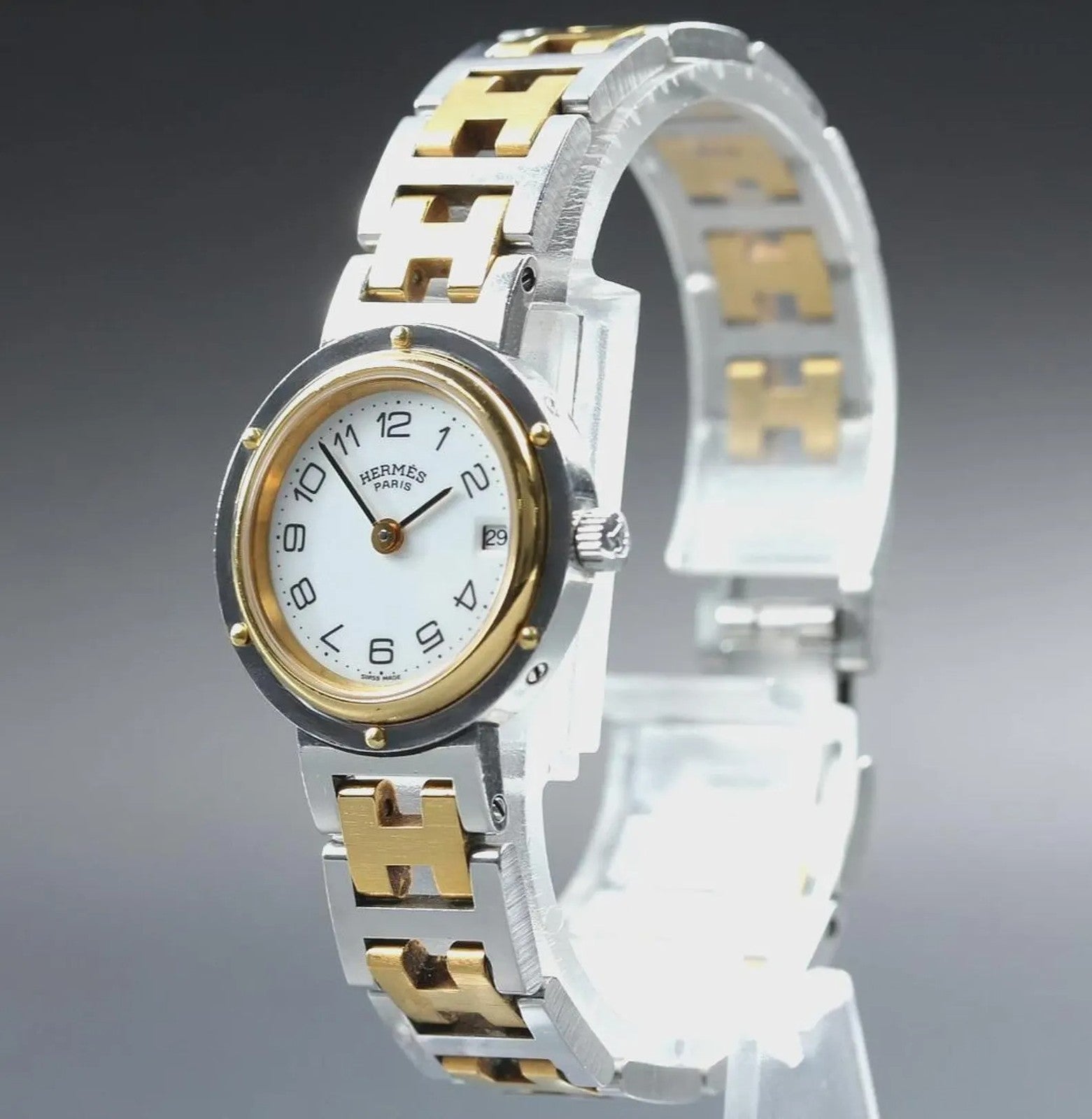 Hermès Clipper Wristwatch - White, Stainless Steel
