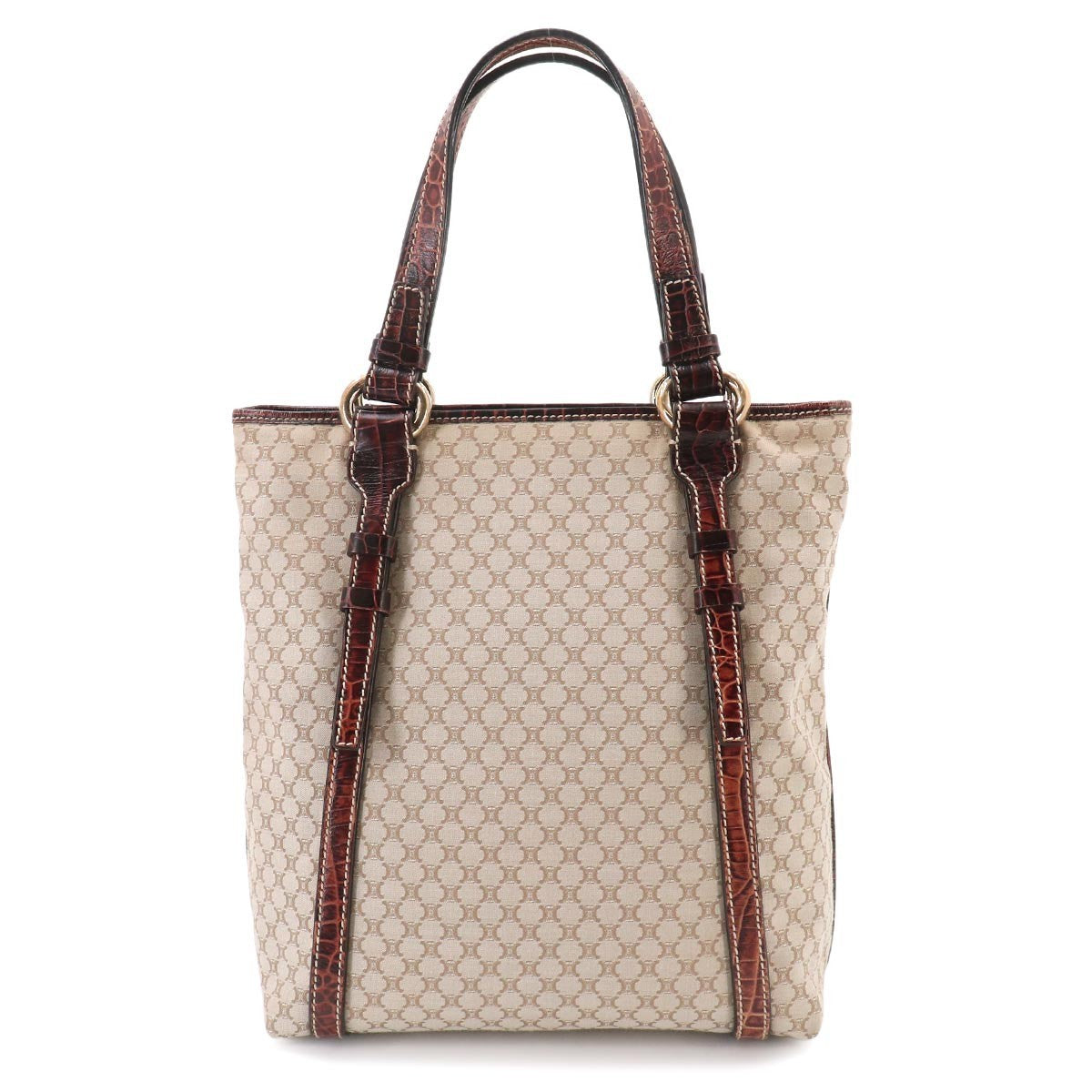 Celine Macadam Tote Bag - Beige, Brown, Canvas, Leather