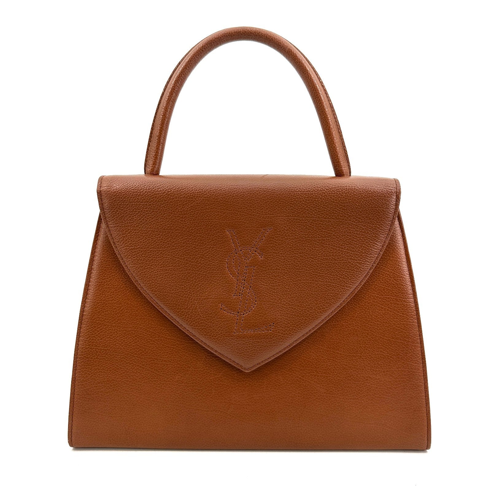 Saint Laurent Stitch Cassandra Handbag - Brown, Leather