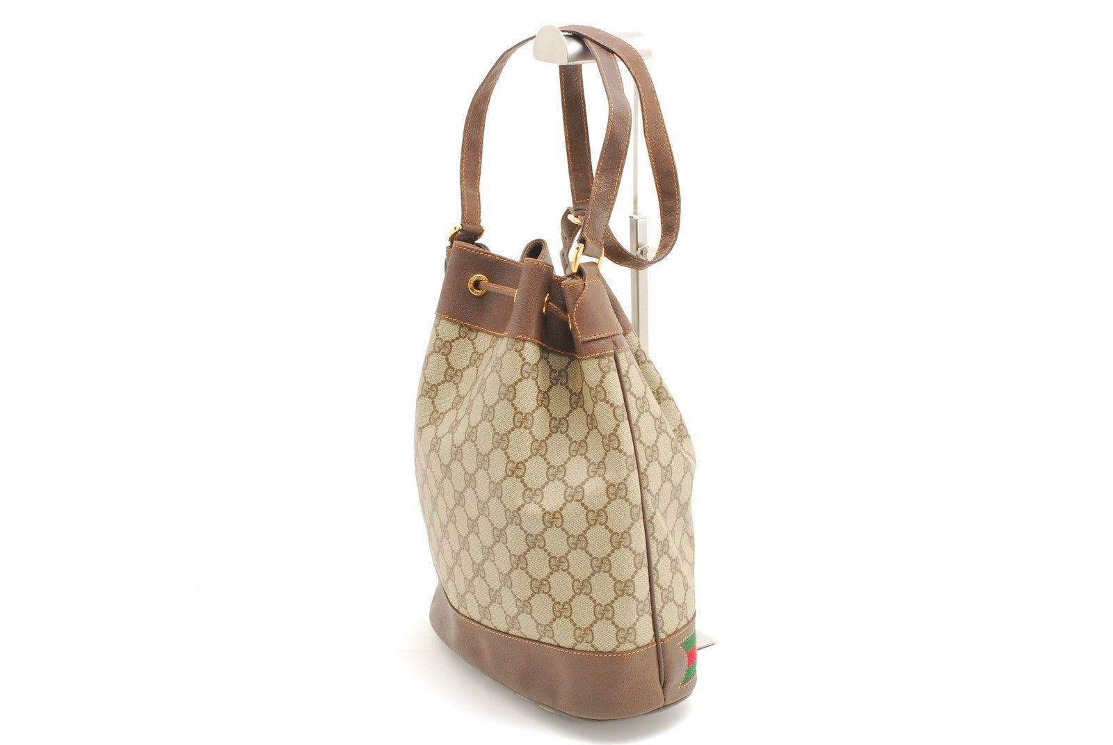 Gucci Vintage GG Sherry Line Shoulder Bag - Brown, PVC Leather