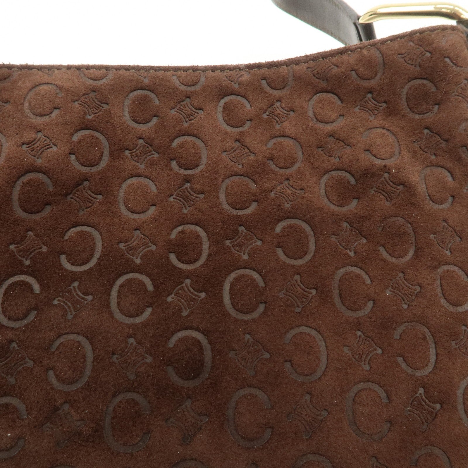 Celine C Macadam Shoulder Bag - Brown, Suede Leather