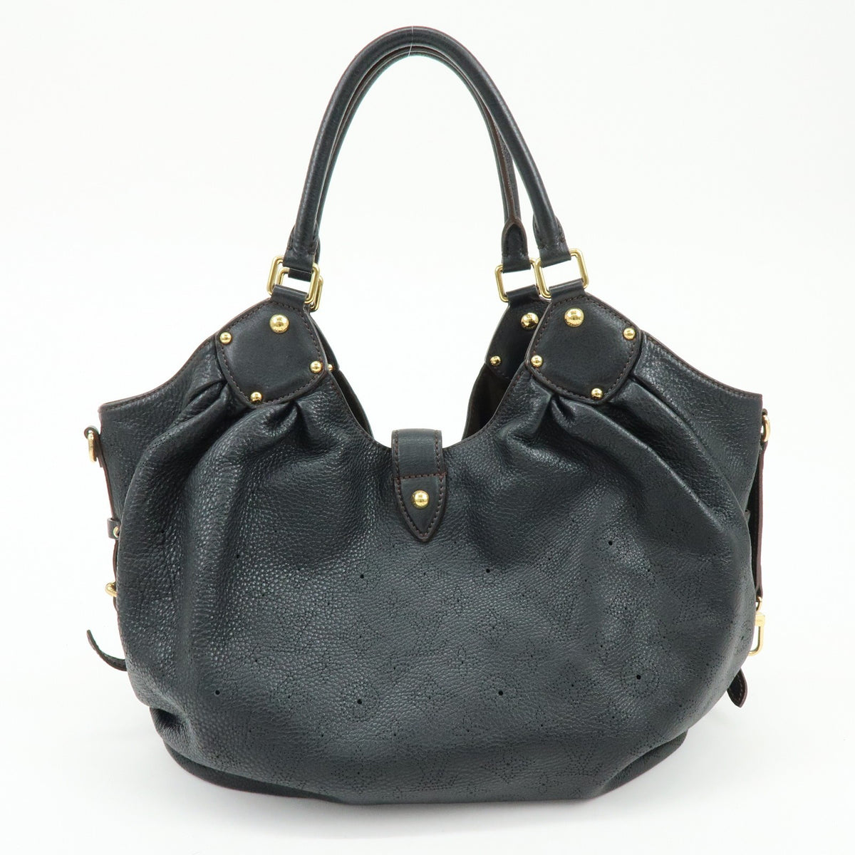 Louis Vuitton Monogram Leather Mahina L Shoulder Bag Noir