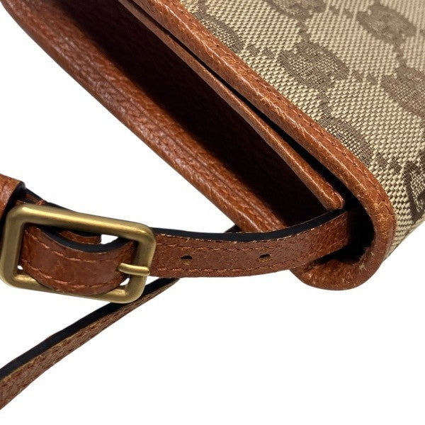 Gucci Bamboo Shoulder Bag - Beige x Brown, Canvas x Leather x Bamboo