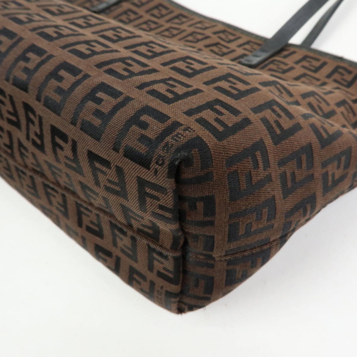 Fendi 8BH075 Tote Bag - Brown, Black, Jacquard Canvas, Leather