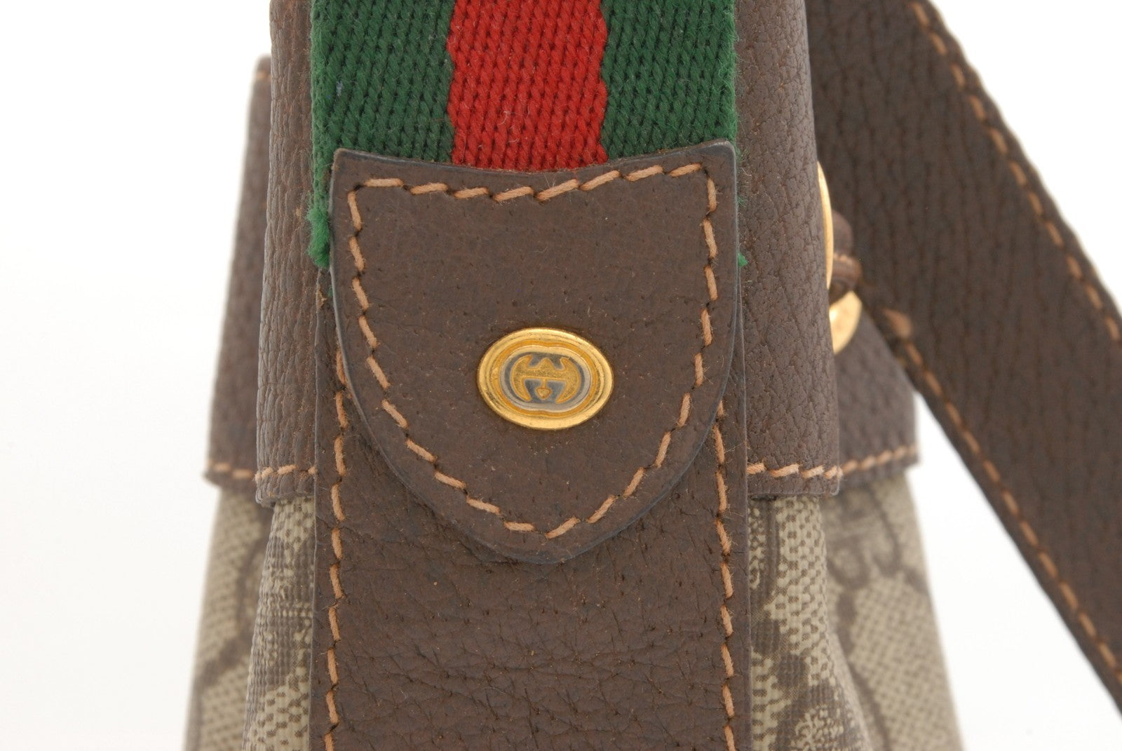 Gucci Sherry Line Drawstring Shoulder Bag - Brown, PVC Leather