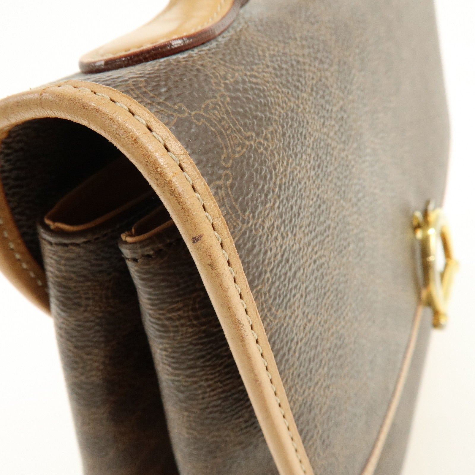 Celine Macadam Hand Bag - Brown Beige, PVC Leather