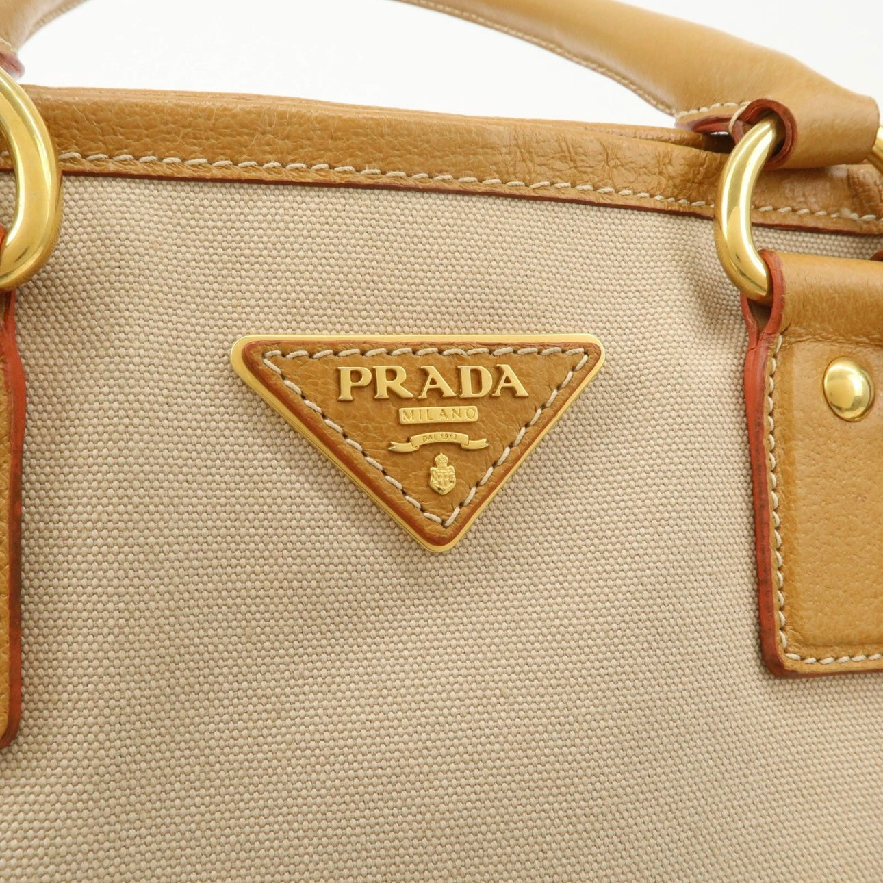 PRADA Leather Canvas shoulder& hand bag