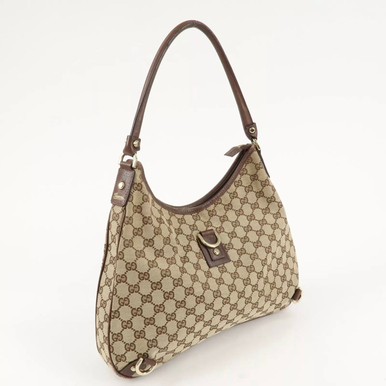 GUCCI Abbey GG Canvas Leather Shoulder Bag