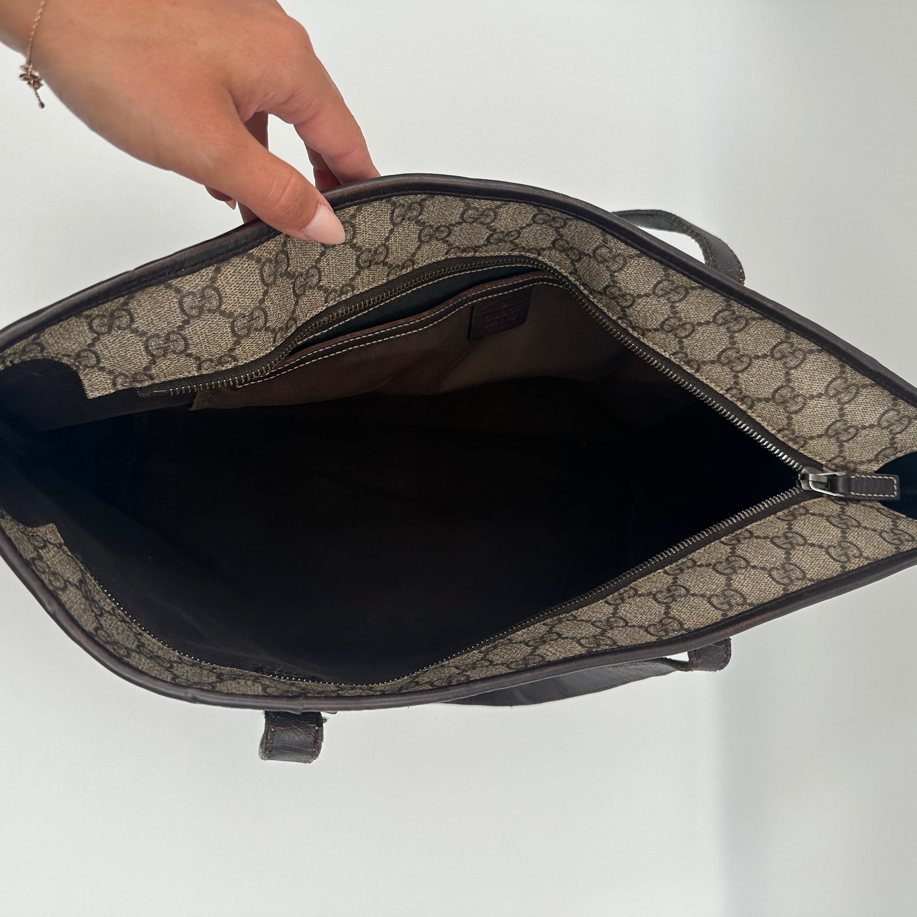 GG Supreme PVC Canvas and Leather Tote Bag