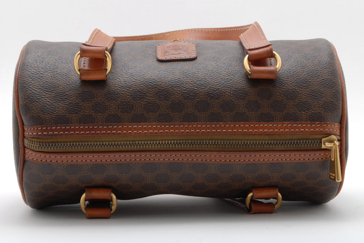 Celine Macadam Boston Handbag - Brown, PVC Leather