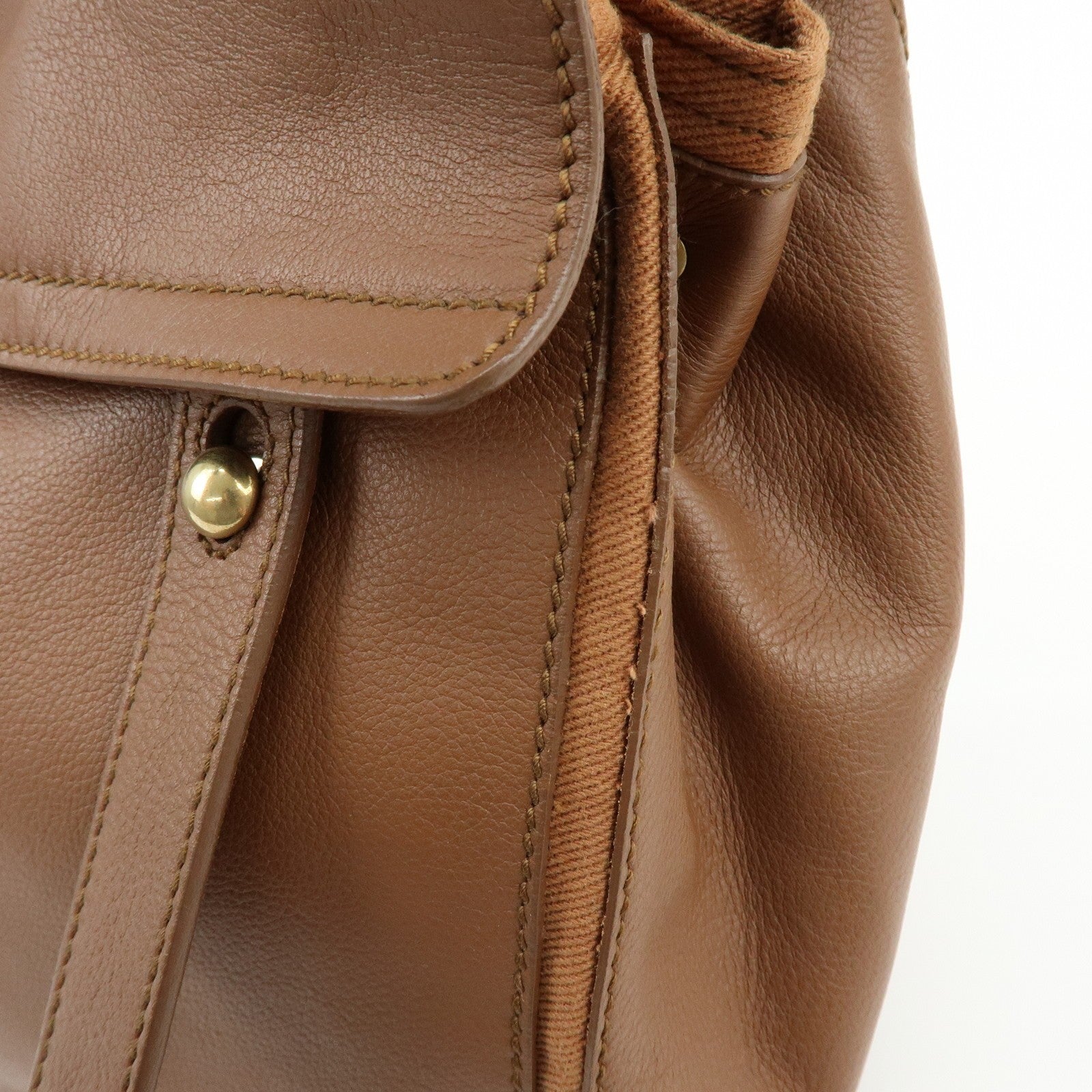 Saint Laurent Hand Bag - Brown, Leather and Canvas