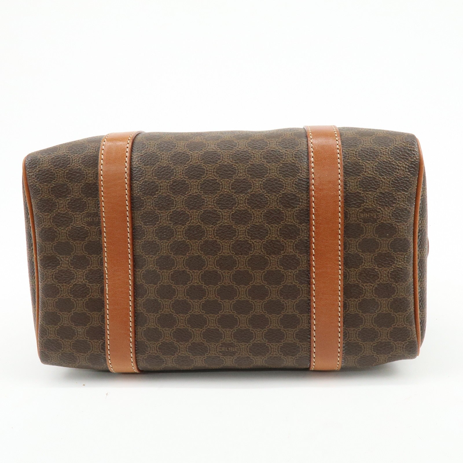 Celine Macadam Logo 2Way Boston Hand Bag - Brown, PVC Leather