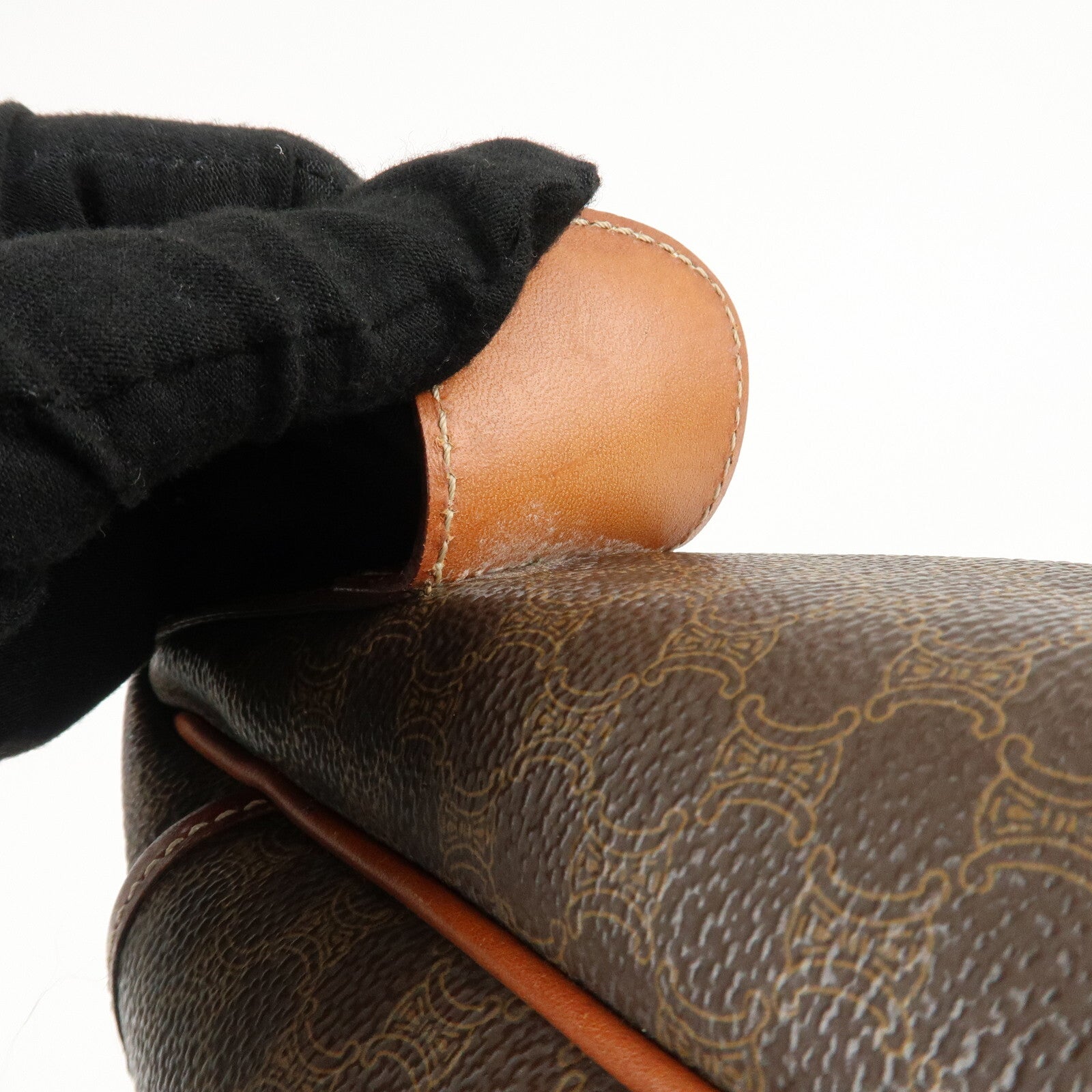 Celine Macadam PVC Leather Boston Bag - Brown, PVC, Leather