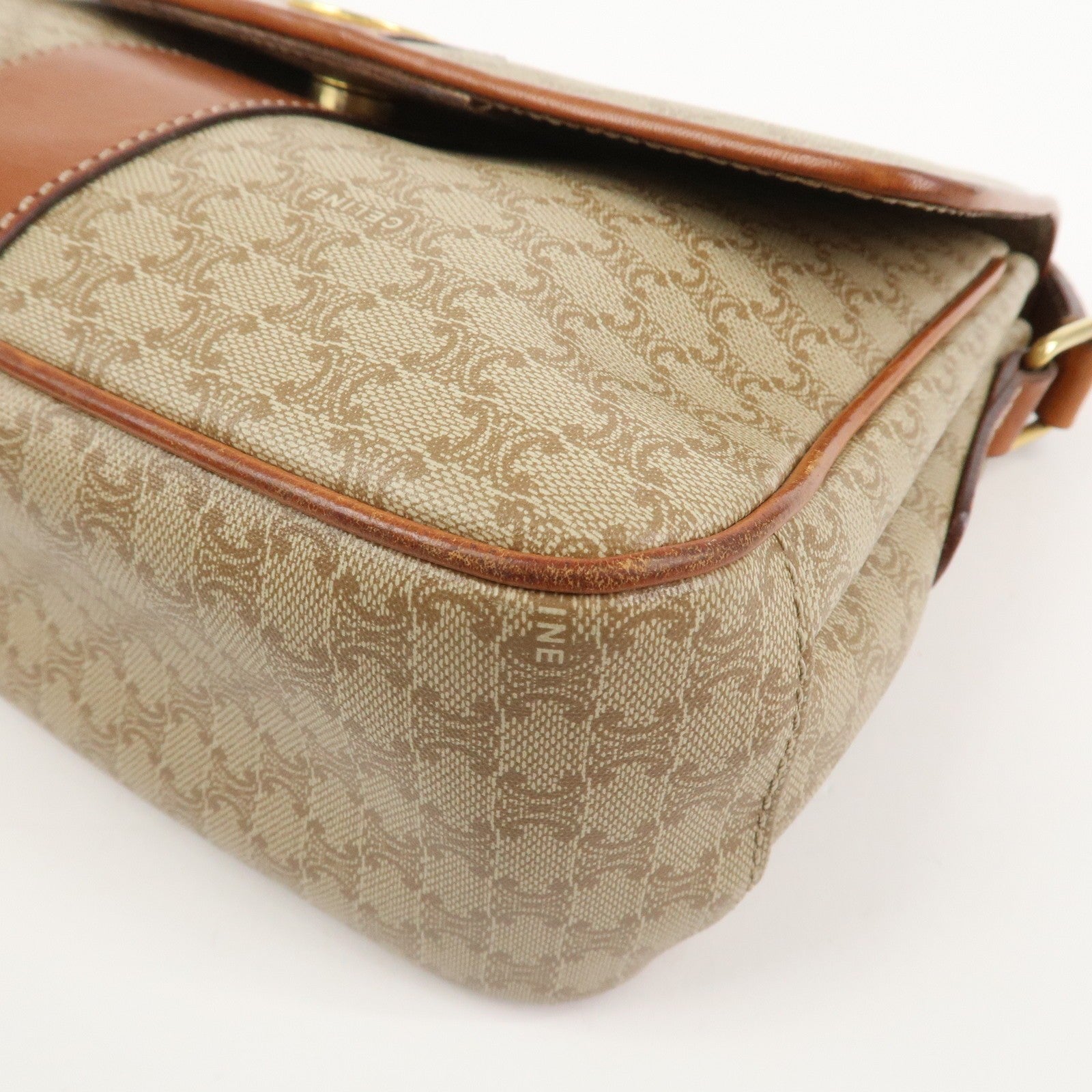 Celine Macadam Shoulder Bag - Beige, PVC Leather