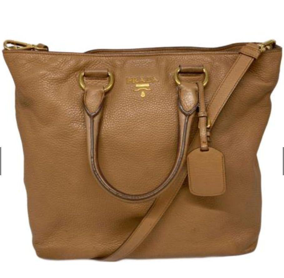 Prada leather tote crossbody bag
