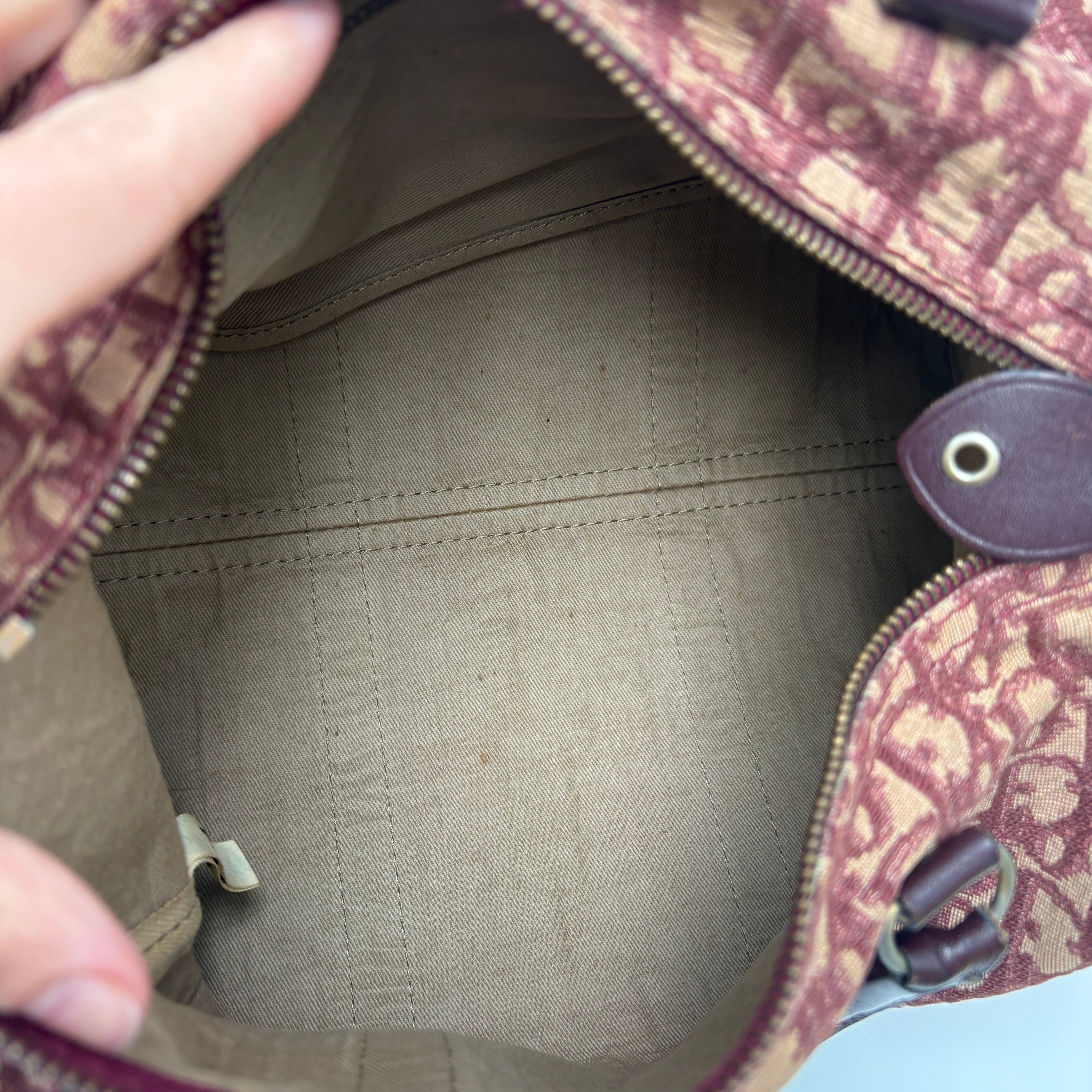 Christian Dior Trotter Boston Bag Burgundy