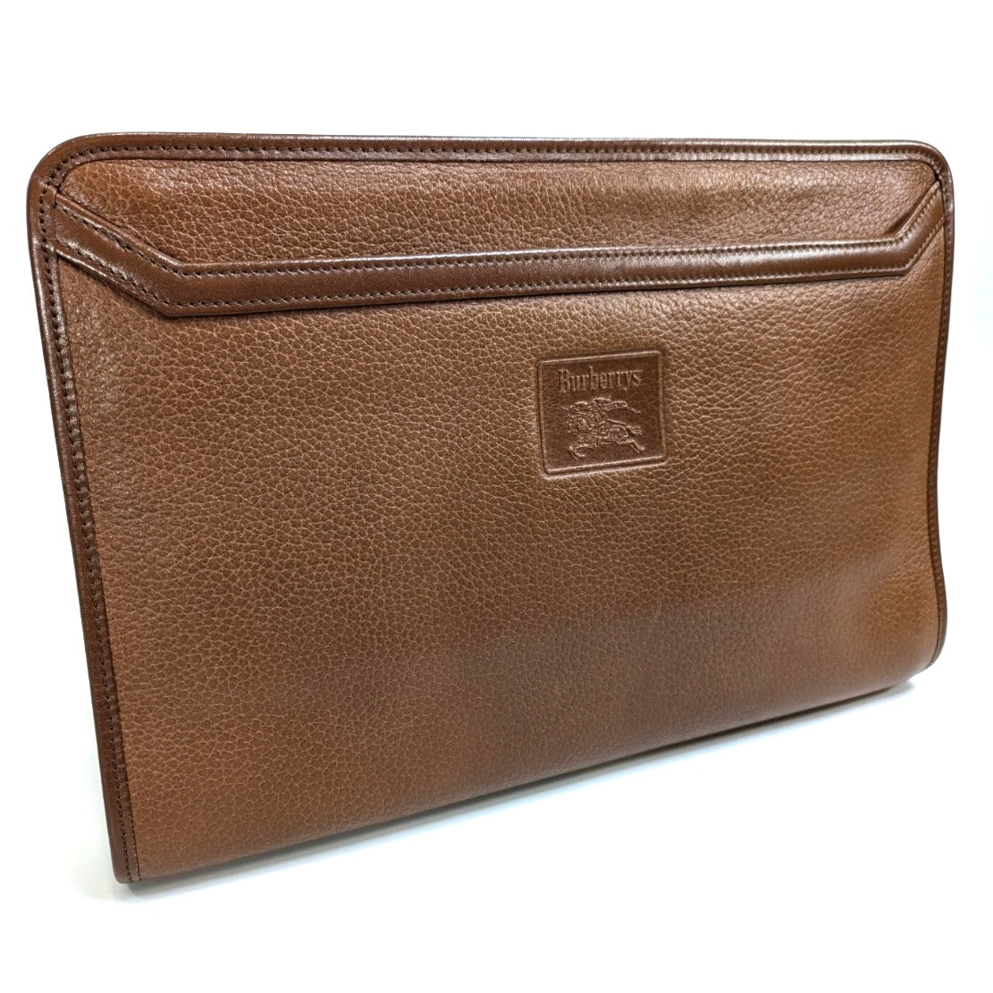 Burberrys Vintage Clutch Bag- Brown leather