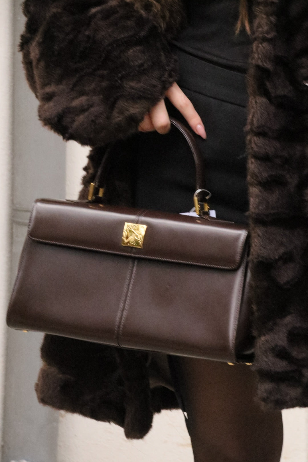 Saint Laurent Yves Vintage Tote Hand Bag - Brown, Leather