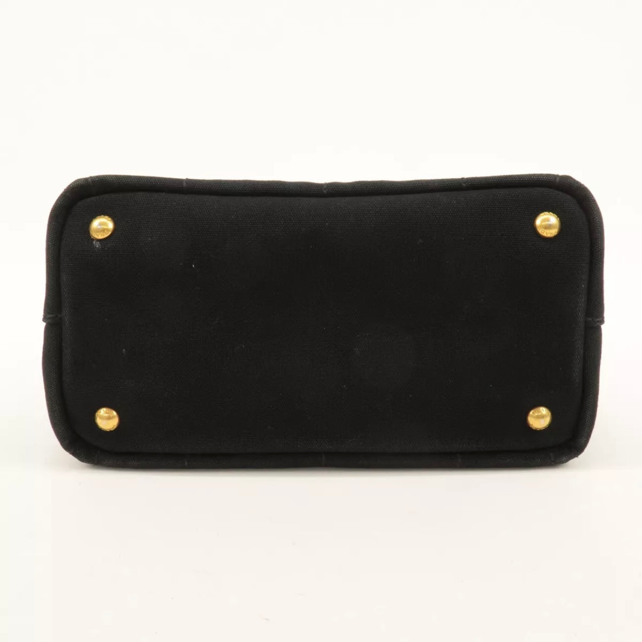 Prada Canapa Mini Canvas Tote Bag Hand Bag Black