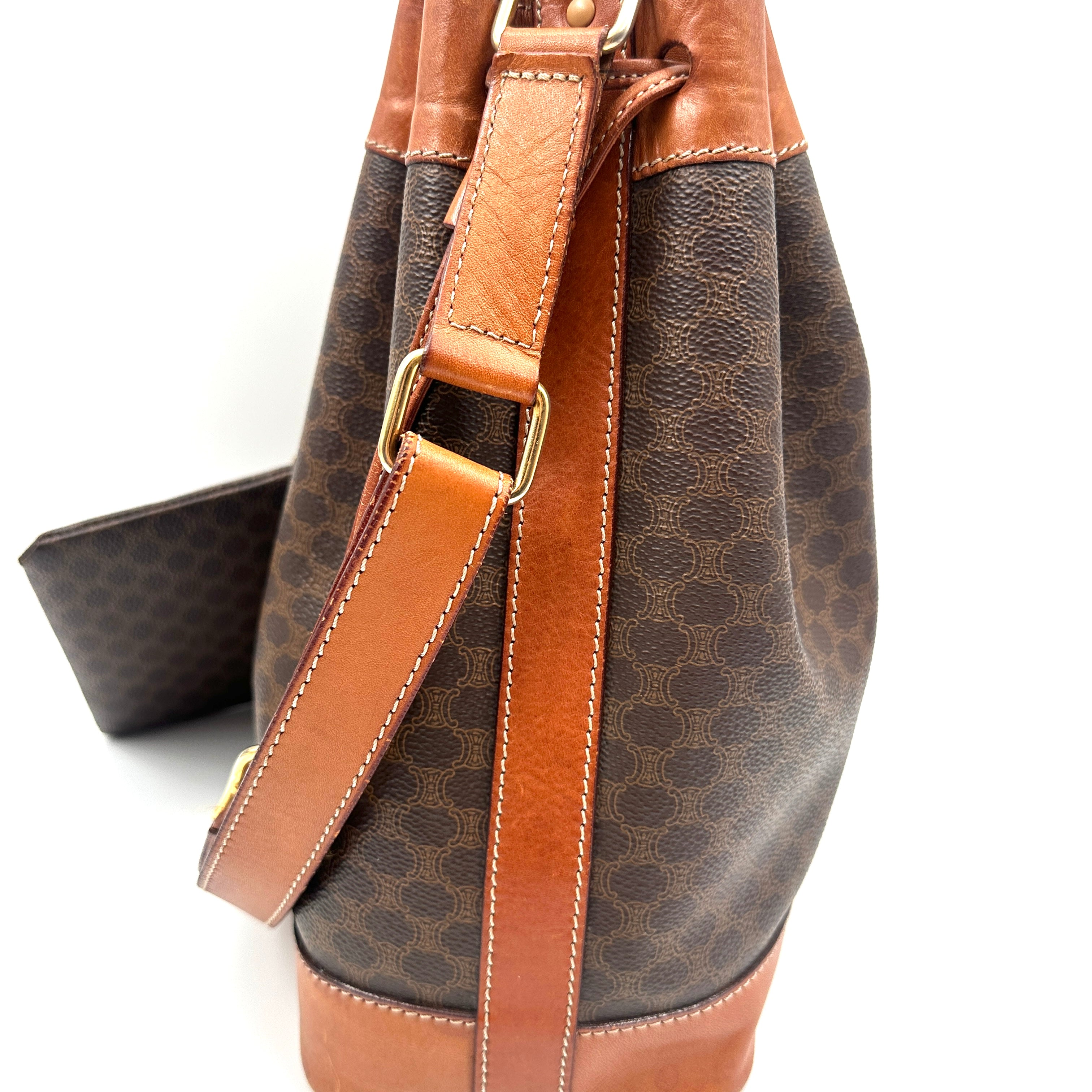 Macadam Bucket Shoulder Bag with wallet