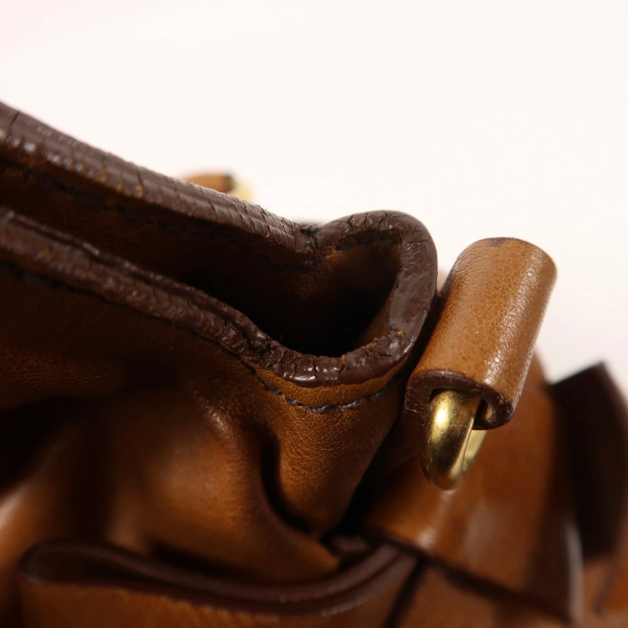 Miu Miu GHW 2 Way Shoulder Bag Calfskin Leather Brown