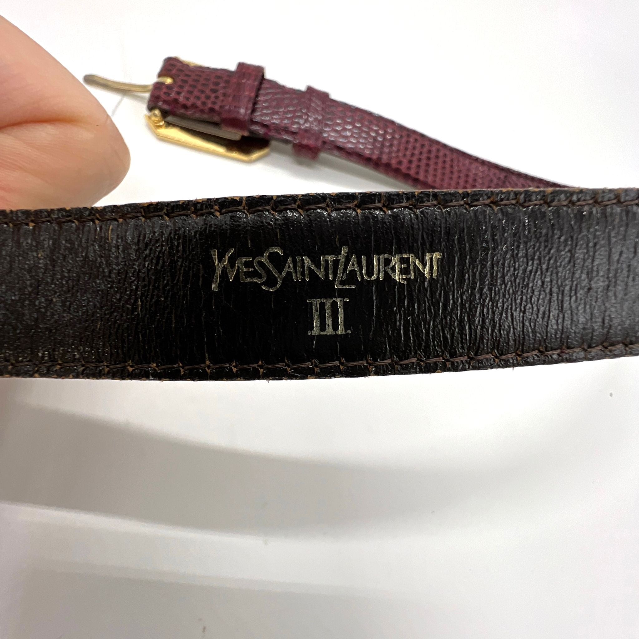 Yves Saint Laurent Vintage Burgundy Belt