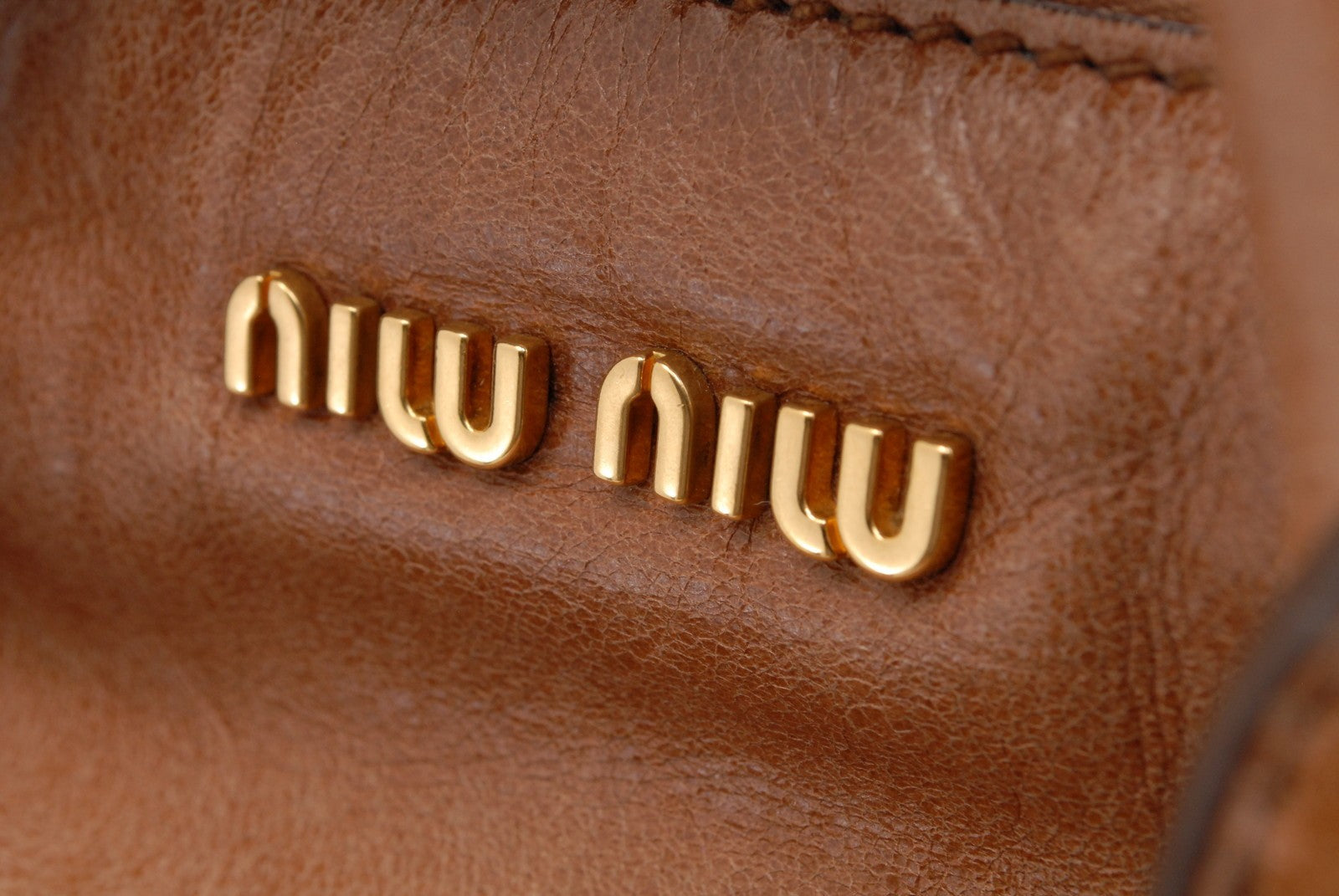 Miu Miu Vitello Lux 2Way Shoulder Hand Bag - Brown, Leather