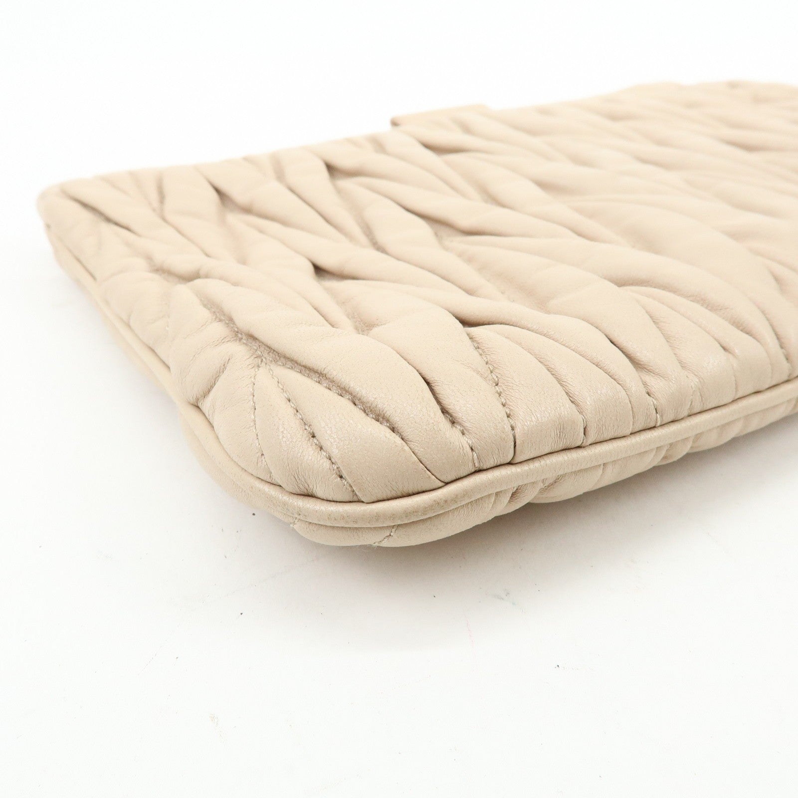 Miu Miu Clutch Bag - Beige, Nappa Leather