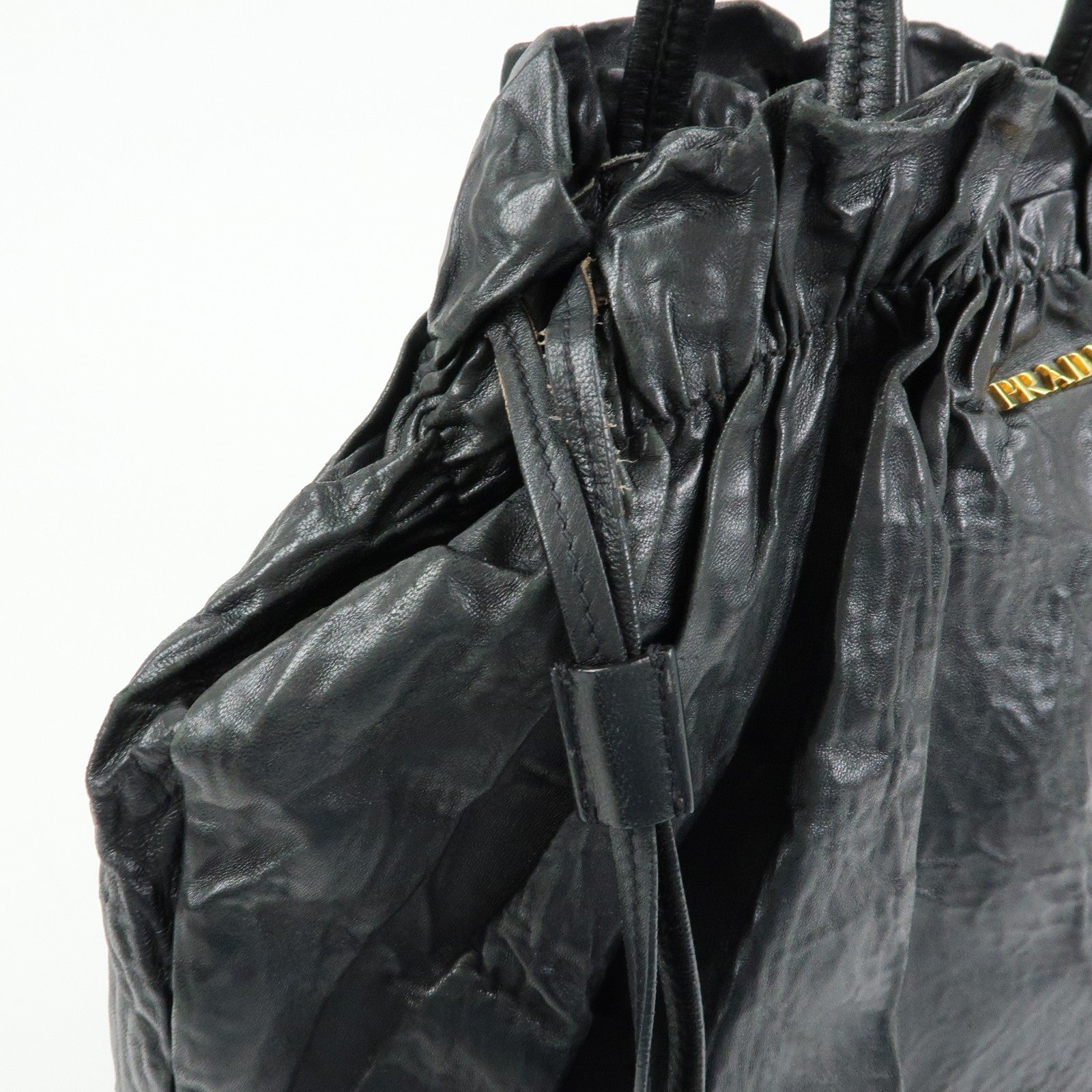 Prada Drawstring Shoulder Bag - Black, Leather