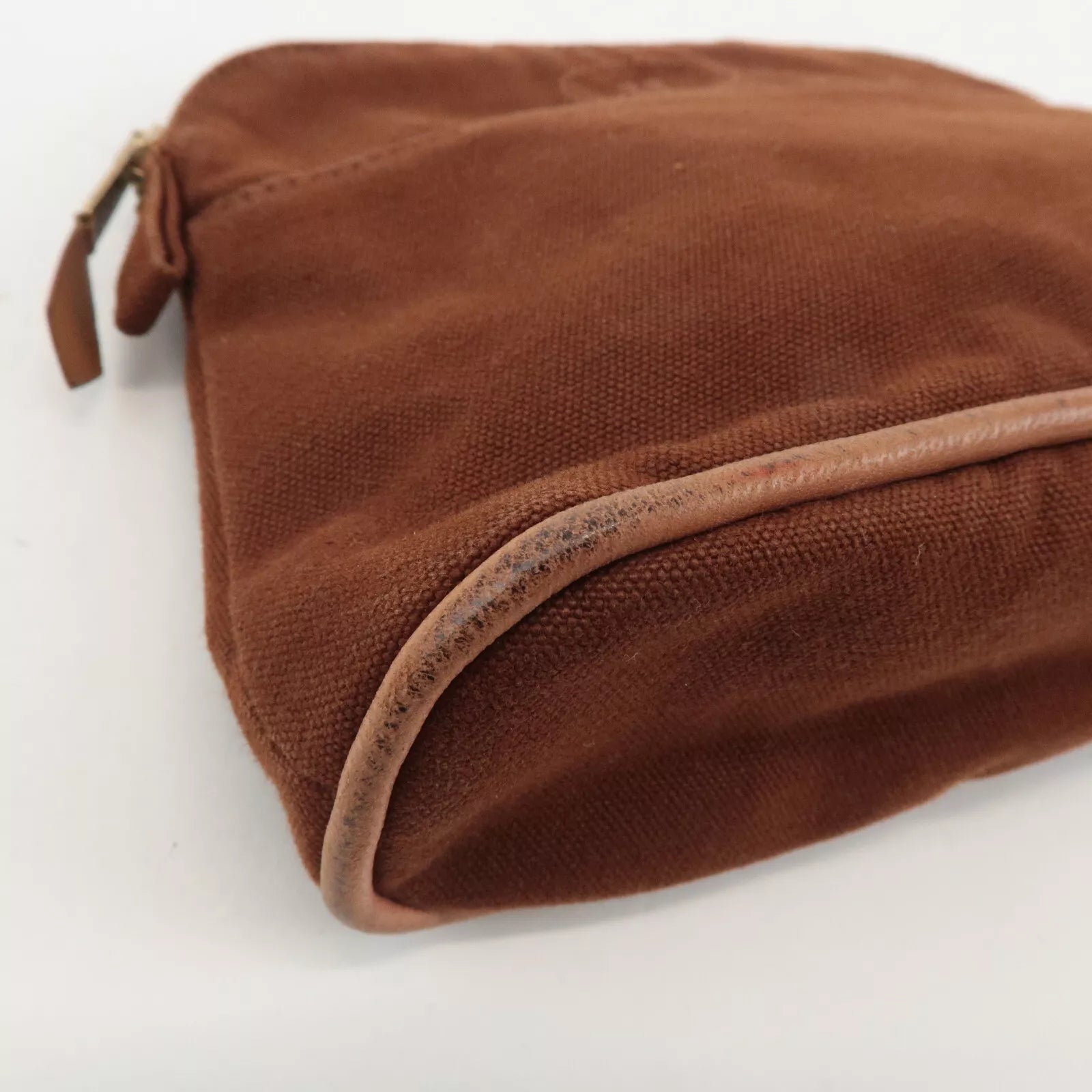 HERMES Pouch - Brown, Canvas, Leather