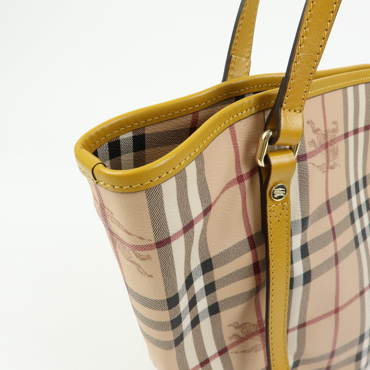 Burberry Tote Bag - Beige, Mustard Yellow, PVC, Leather- מגיע עם הארנק