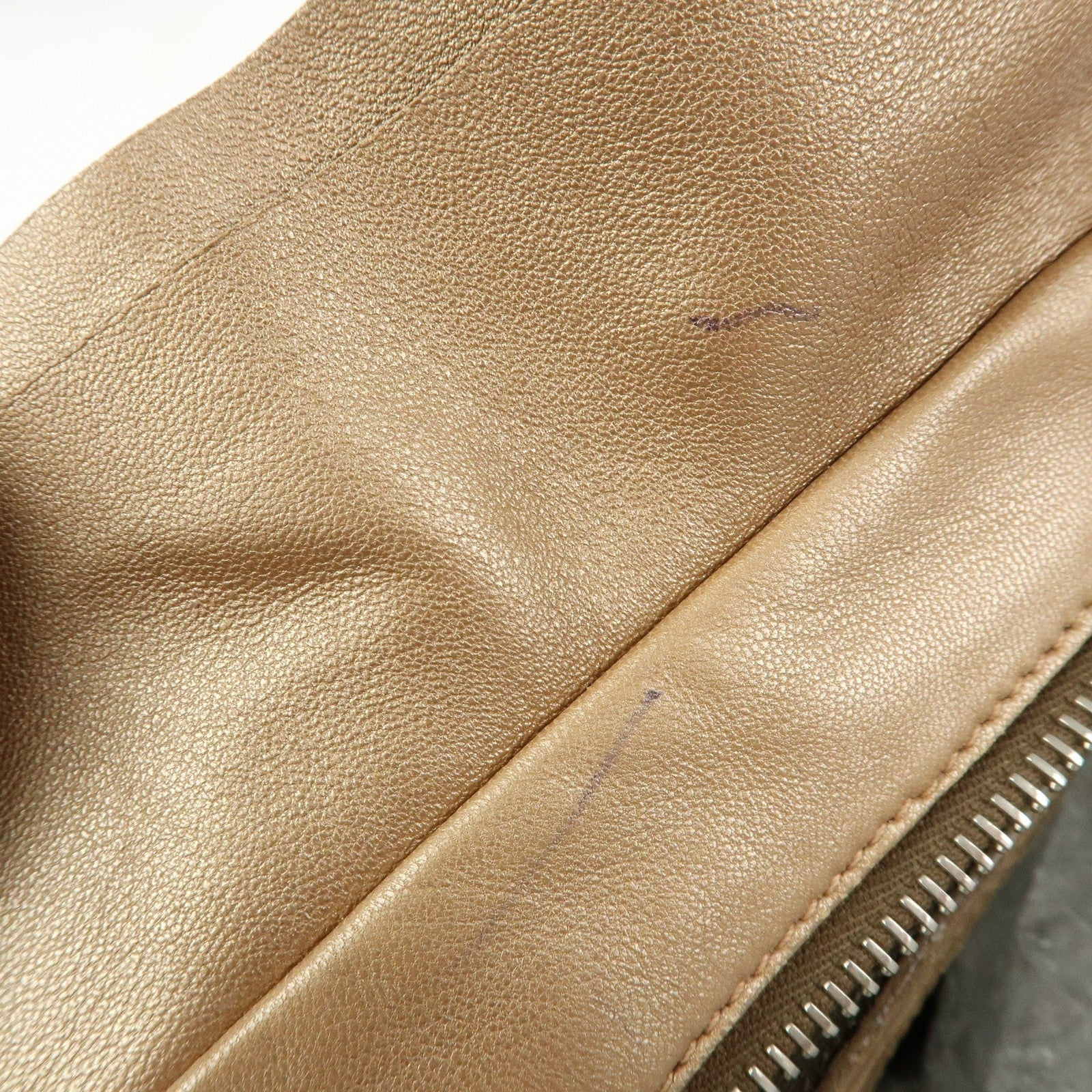 Prada Frilled Leather Tote Bag - Champagne Gold, Leather