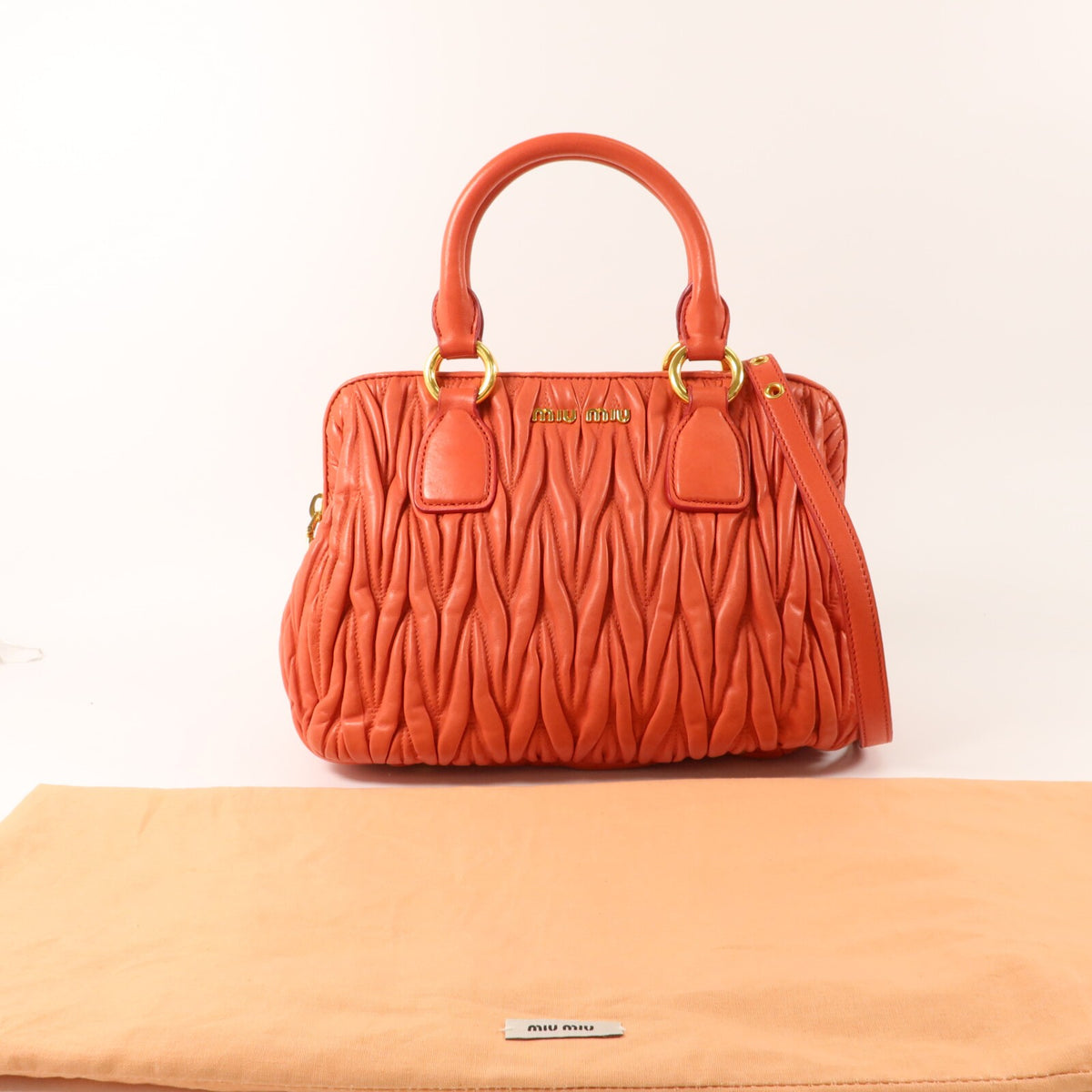 Miu Miu GHW 2 Way Shoulder Bag - Red, Lambskin Leather