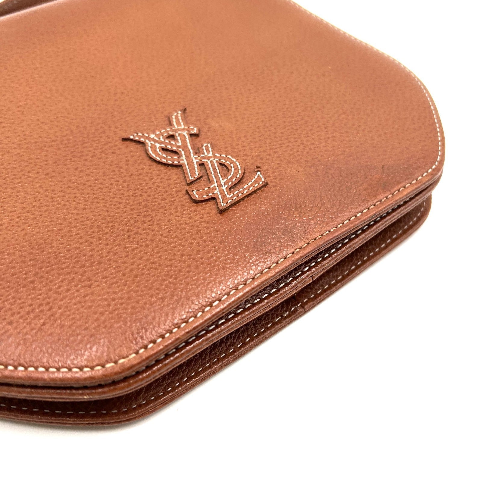 Saint Laurent Yves Cassandra Shoulder Bag - Brown, Leather