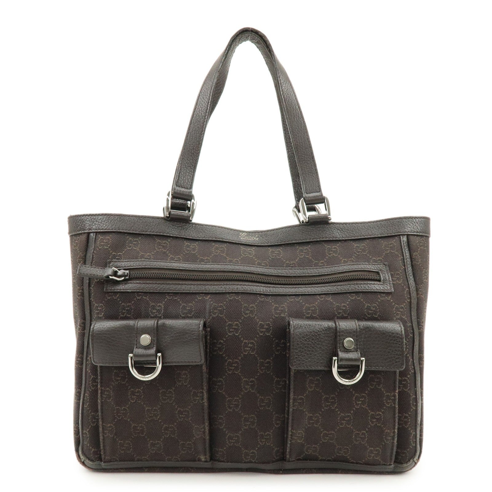 Gucci Abbey Tote Bag - Brown, GG Canvas, Leather
