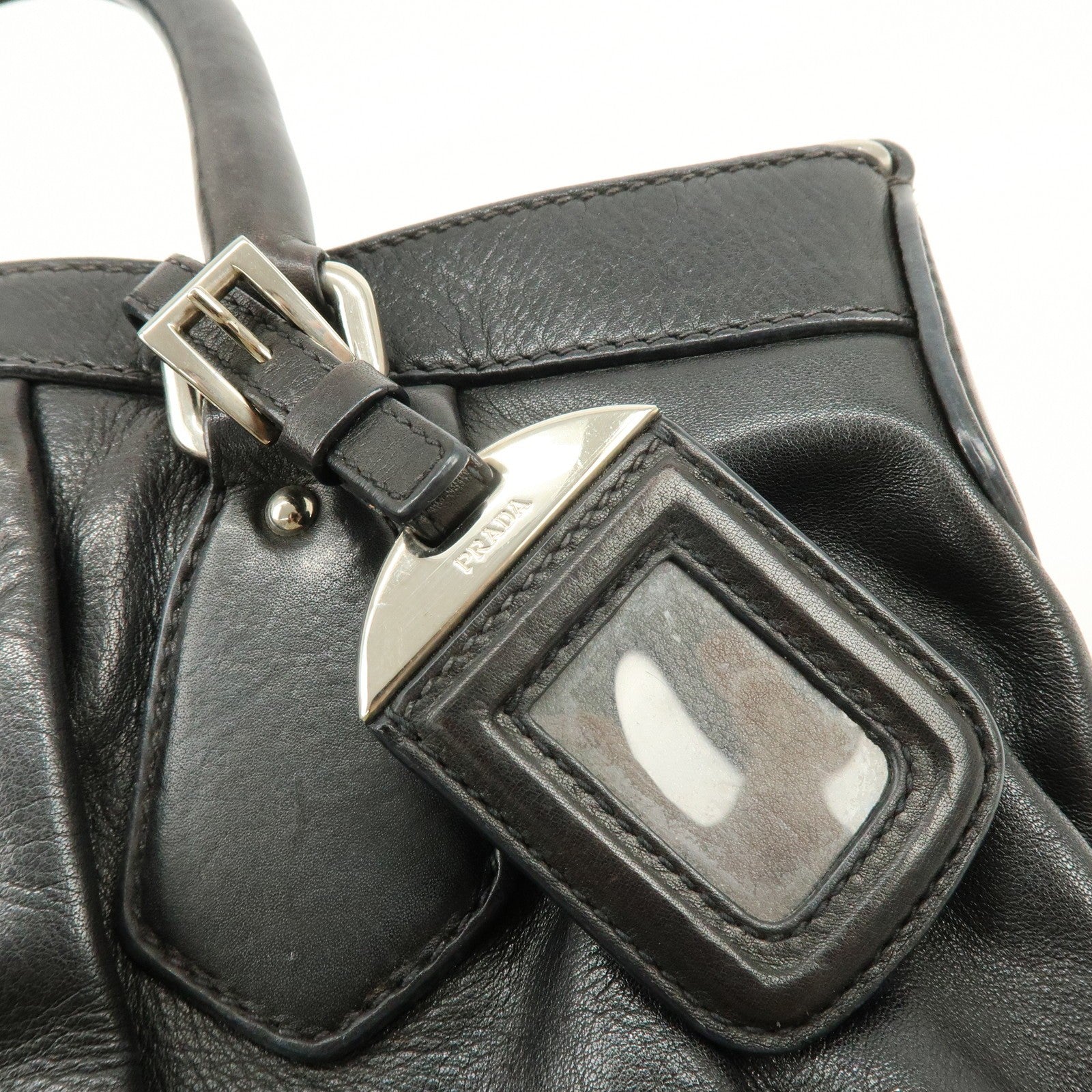 Prada 2Way Bag Hand Bag - Black, Leather