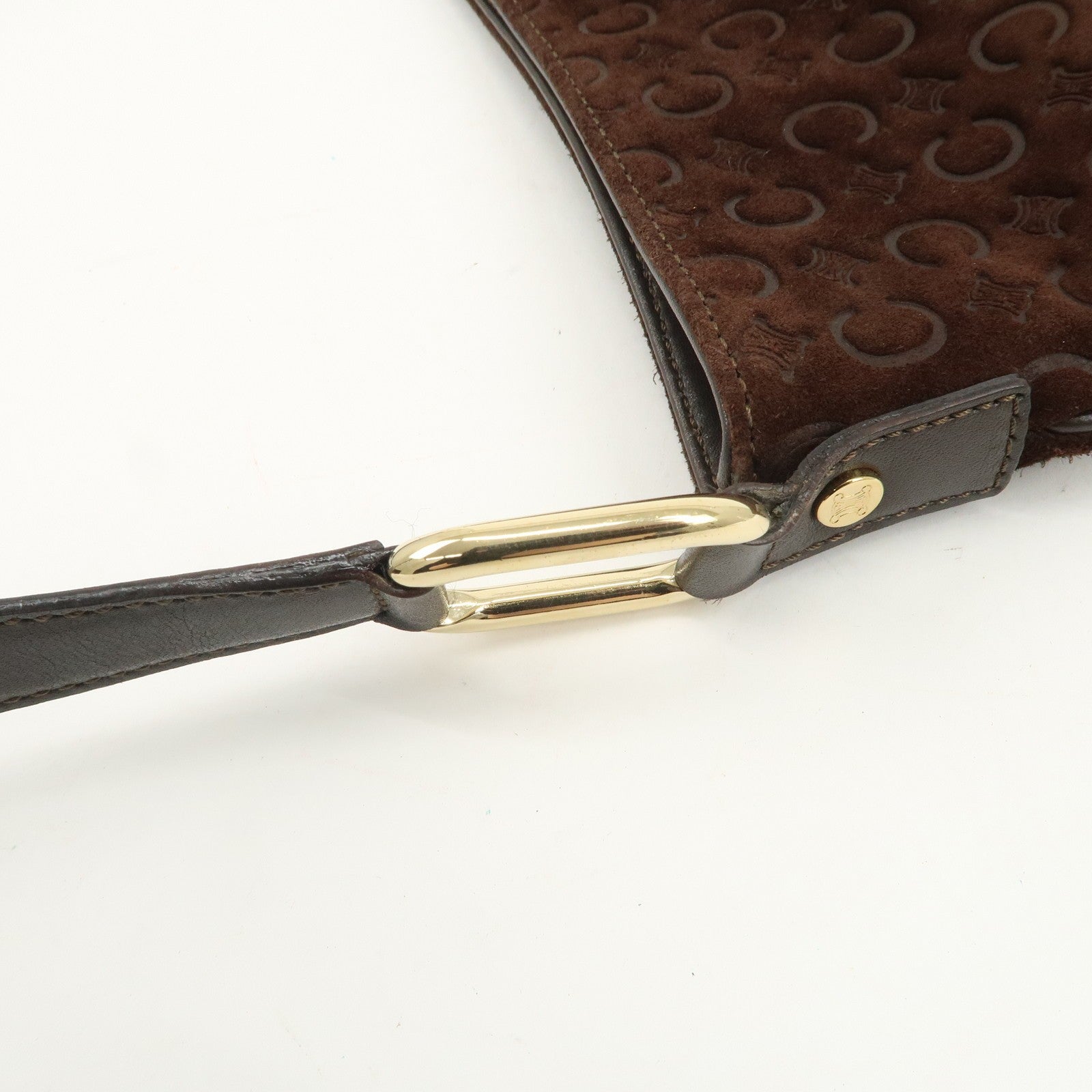 Celine C Macadam Shoulder Bag - Brown, Suede Leather