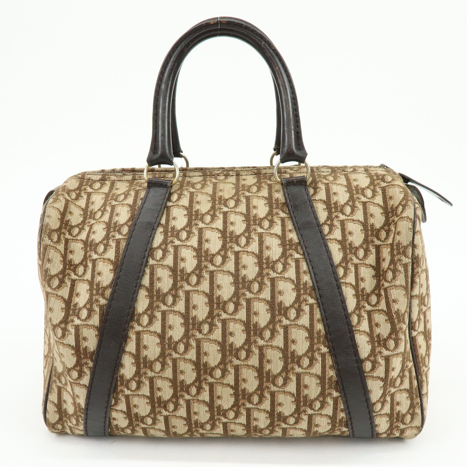 Christian Dior Trotter Jacquard Boston Bag - Brown, Jacquard Canvas and Leather